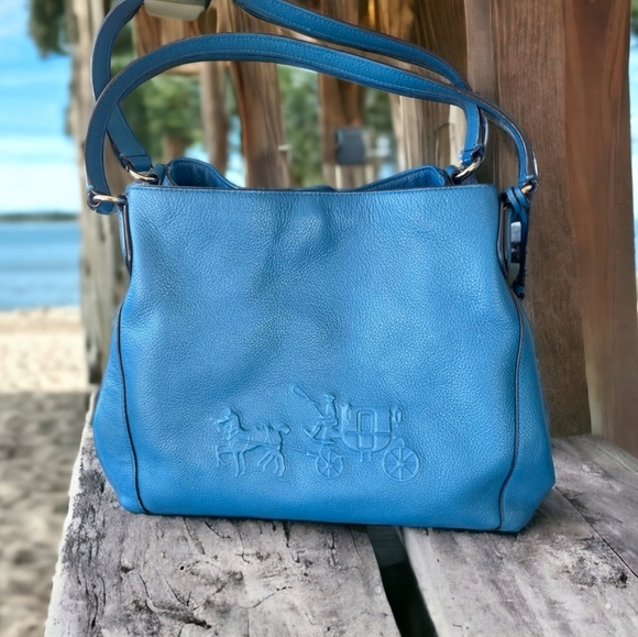 Coach Handbags - Coach 🔹️Cadet Blue🔹️Leather Carriage Edie Shoulder Bag
